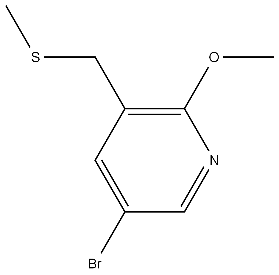 5-Bromo-2-methoxy-3-[(methylthio)methyl]pyridine 结构式