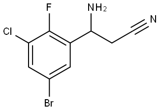 3-AMINO-3-(5-BROMO-3-CHLORO-2-FLUOROPHENYL)PROPANENITRILE Structure