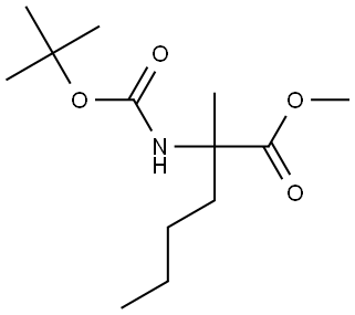 methyl 2-((tert-butoxycarbonyl)amino)-2-methylhexanoate Structure