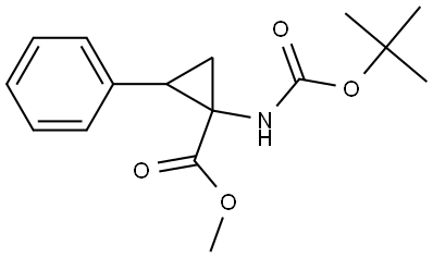 methyl 1-{[(tert-butoxy)carbonyl]amino}-2-phenylcyclopropane-1-carboxylate Struktur