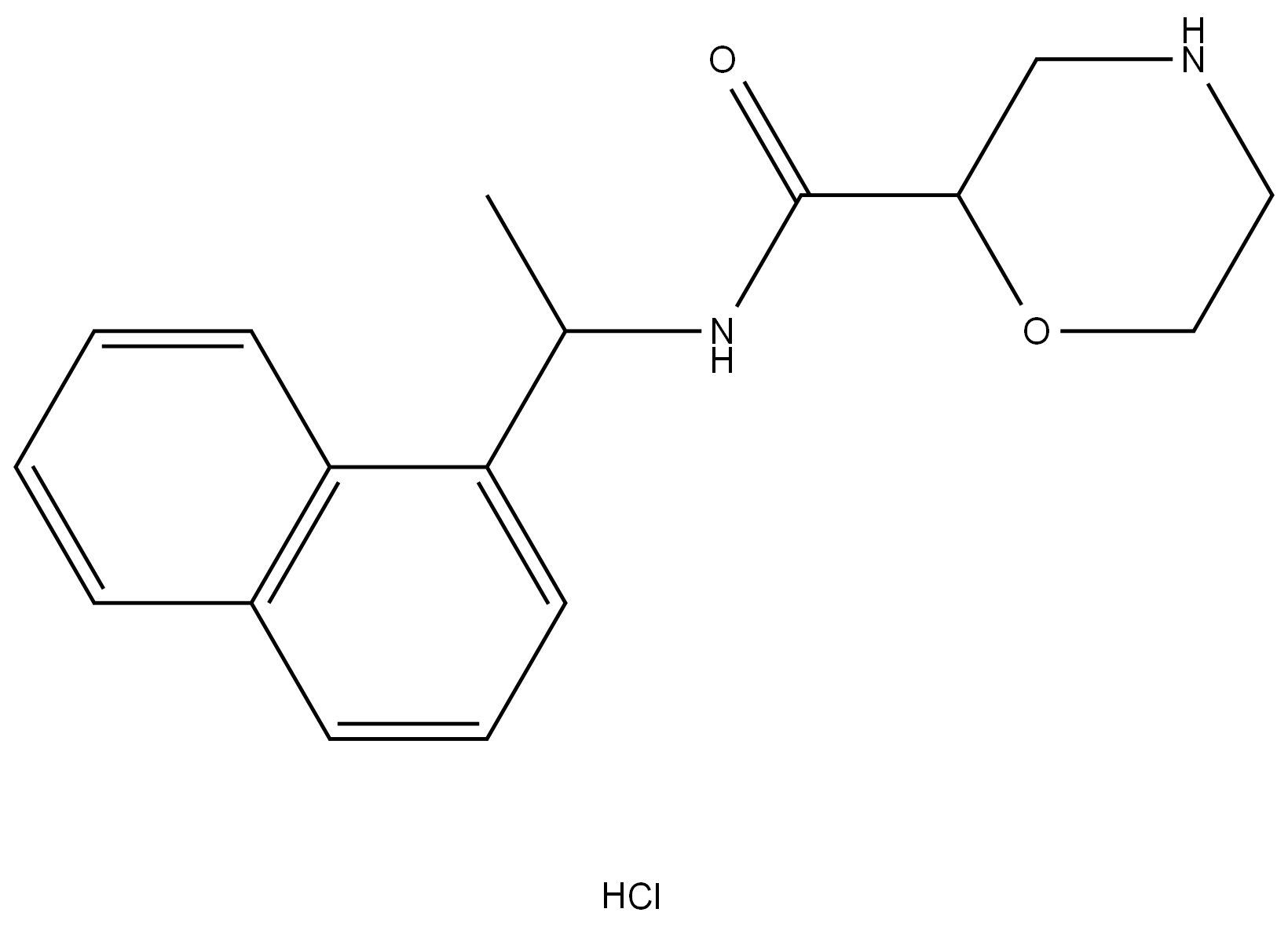 N-((R)-1-(naphthalen-1-yl)ethyl)morpholine-2-carboxamide hydrochloride Structure