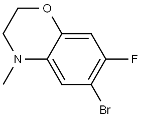 6-Bromo-7-fluoro-4-methyl-3,4-dihydro-2H-benzo[b][1,4]oxazine Struktur