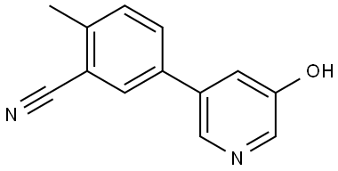 5-(5-Hydroxy-3-pyridinyl)-2-methylbenzonitrile,1870158-15-8,结构式