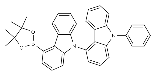 4,9′-Bi-9H-carbazole, 9-phenyl-4′-(4,4,5,5-tetramethyl-1,3,2-dioxaborolan-2-yl)-,1872267-96-3,结构式