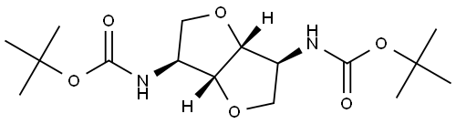 二叔丁基((3S,3AR,6S,6AR)-六氢呋喃并[3,2-B]呋喃-3,6-二基)二氨基甲酸酯, 188019-23-0, 结构式