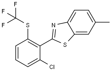 2-[2-Chloro-6-[(trifluoromethyl)thio]phenyl]-6-methylbenzothiazole Structure