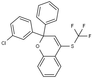 2-(3-Chlorophenyl)-2-phenyl-4-[(trifluoromethyl)thio]-2H-1-benzopyran Structure