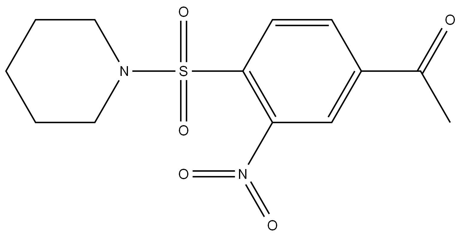 1-[3-Nitro-4-(1-piperidinylsulfonyl)phenyl]ethanone 结构式