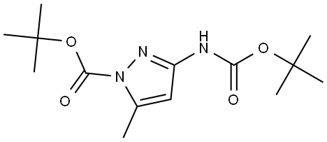3-(tert-butoxycarbonyl)amino-1-(tert-butoxycarbonyl)-5-methyl-1H-pyrazole Structure