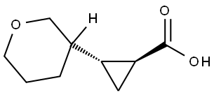 rel-(1R,2S)-2-(Tetrahydro-2H-pyran-3-yl)cyclopropanecarboxylic Acid Structure