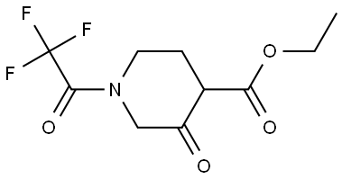 4-Piperidinecarboxylic acid, 3-oxo-1-(2,2,2-trifluoroacetyl)-, ethyl ester Struktur