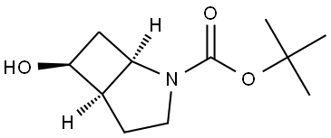 tert-Butyl (1R,5R,6S)-6-hydroxy-2-azabicyclo[3.2.0]heptane-2-carboxylate Struktur