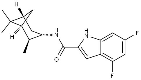 4,6-difluoro-N-((1R,2R,3R,5S)-2,6,6-trimethylbicyclo[3.1.1]-heptan-3-yl)-1H-indole-2-carboxamide|4,6-二氟-N-((1R,2R,3R,5S)-2,6,6-三甲基双环[3.1.1]-庚-3-基)-1H-吲哚-2-甲酰胺