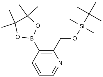 2-(((tert-Butyldimethylsilyl)oxy)methyl)-3-(4,4,5,5-tetramethyl-1,3,2-dioxaborolan-2-yl)pyridine 结构式