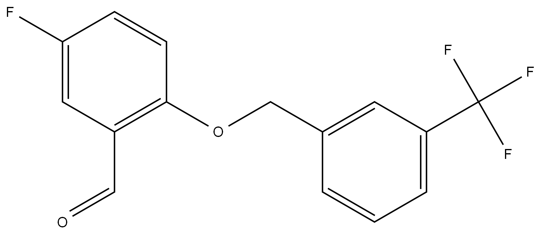 5-fluoro-2-((3-(trifluoromethyl)benzyl)oxy)benzaldehyde 结构式