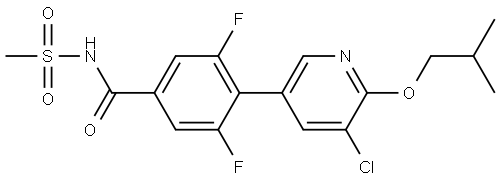 4-(5-chloro-6-isobutoxypyridin-3-yl)-3,5-difluoro-N-(methylsulfonyl)benzamide Structure