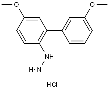 Hydrazine, (3′,5-dimethoxy[1,1′-biphenyl]-2-yl)-, hydrochloride (1:1) Struktur