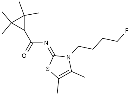 Cyclopropanecarboxamide, N-[3-(4-fluorobutyl)-4,5-dimethyl-2(3H)-thiazolylidene]-2,2,3,3-tetramethyl-, [N(Z)]- Structure