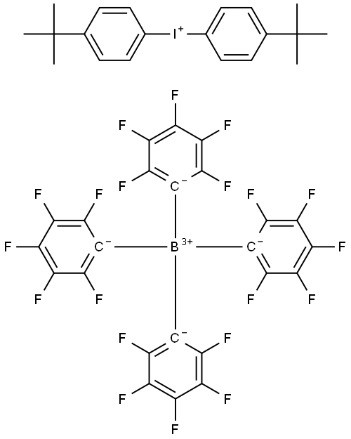 Bis(p-tert-butylphenyl)iodonium tetrakis(pentafluorophenyl)borate Structure