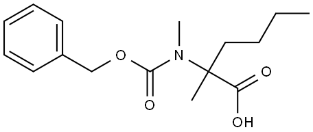 2-(((benzyloxy)carbonyl)(methyl)amino)-2-methylhexanoic acid Structure