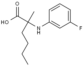 2-((3-fluorophenyl)amino)-2-methylhexanoic acid Structure