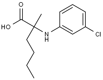 2-((3-氯苯基)氨基)-2-甲基己酸 结构式