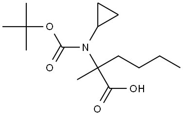 2-((tert-butoxycarbonyl)(cyclopropyl)amino)-2-methylhexanoic acid Structure