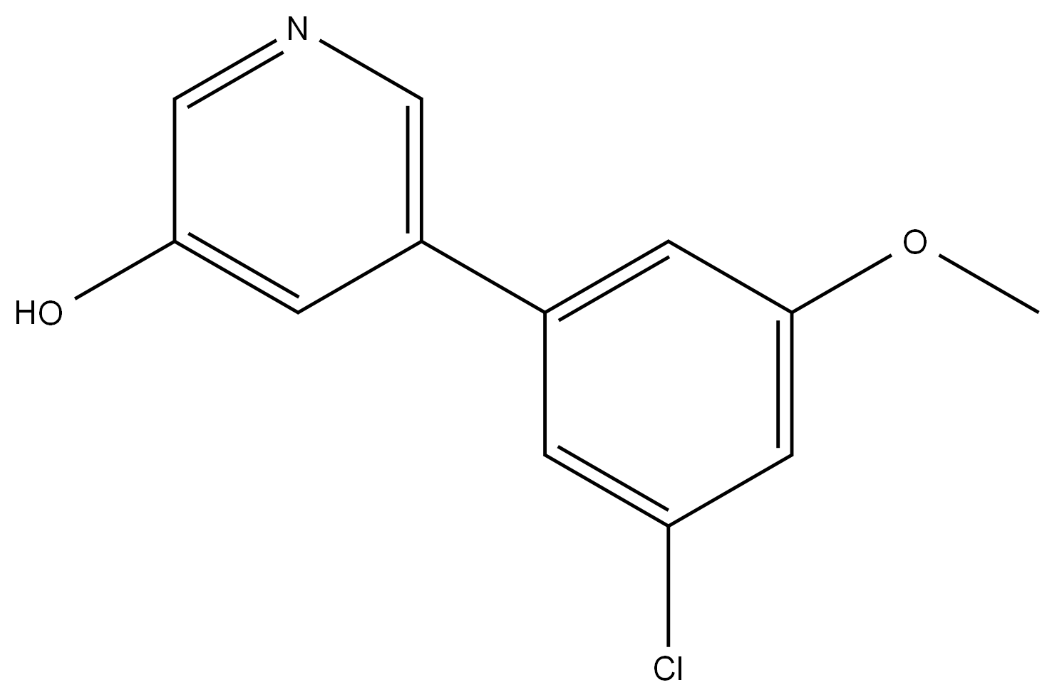 5-(3-Chloro-5-methoxyphenyl)-3-pyridinol,1997147-74-6,结构式