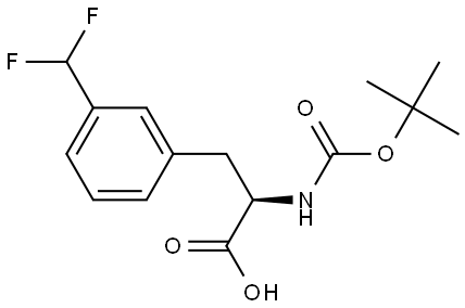 (R)-2-((tert-butoxycarbonyl)amino)-3-(3-(difluoromethyl)phenyl)propanoic acid 化学構造式
