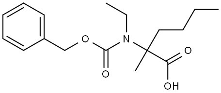 2-(((benzyloxy)carbonyl)(ethyl)amino)-2-methylhexanoic acid Structure