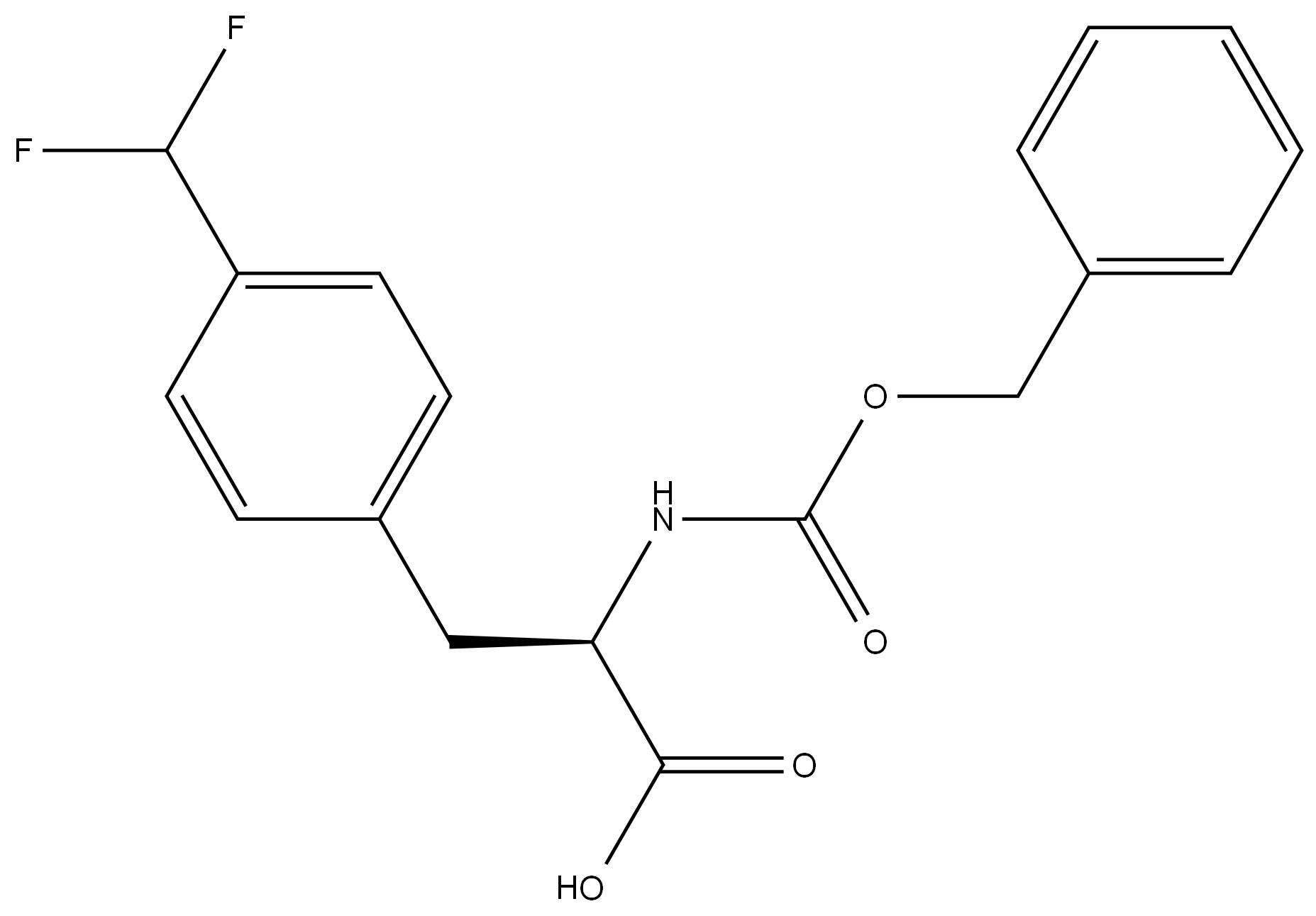 (R)-2-(((benzyloxy)carbonyl)amino)-3-(4-(difluoromethyl)phenyl)propanoic acid Structure