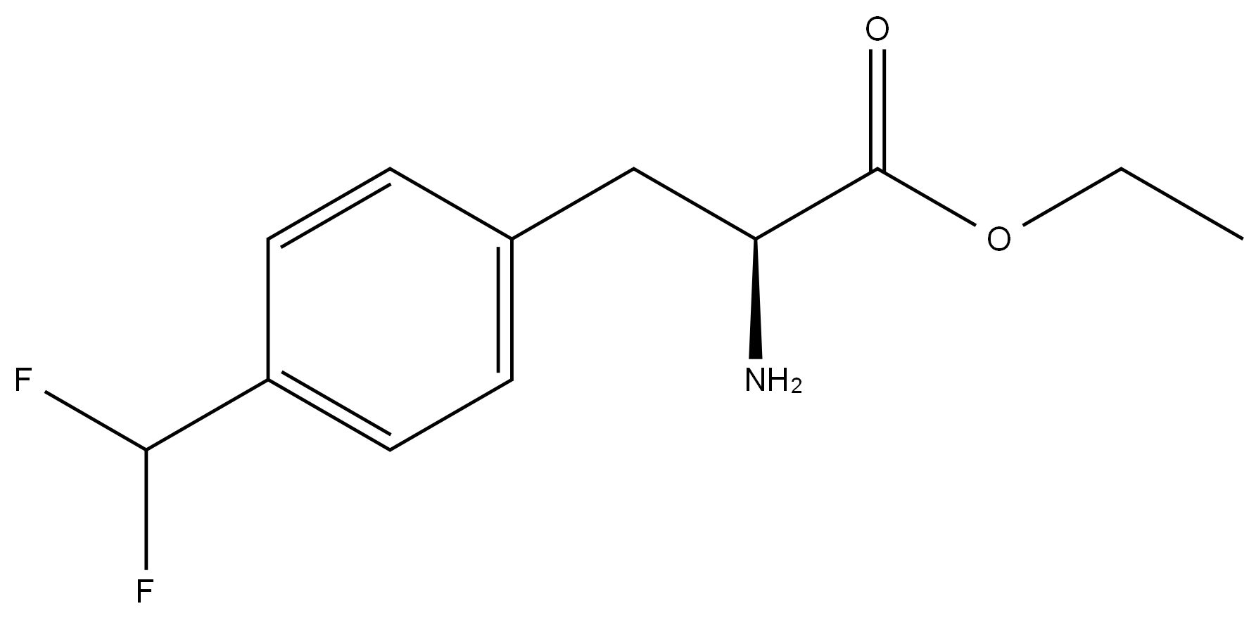 ethyl (S)-2-amino-3-(4-(difluoromethyl)phenyl)propanoate,2002544-49-0,结构式