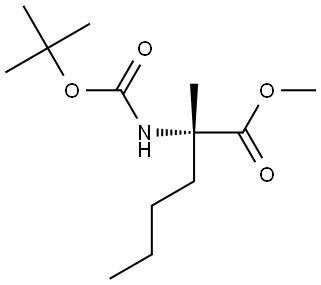 (S)-甲基 2-(BOC-氨基)-2-甲基己酸酯,2004679-41-6,结构式