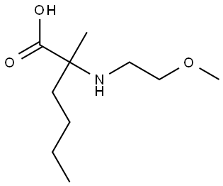 2-((2-甲氧基乙基)氨基)-2-甲基己酸 结构式