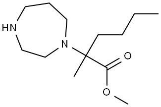 甲基 2-(1,4-二氮杂环庚烷-1-基)-2-甲基己酸酯 结构式