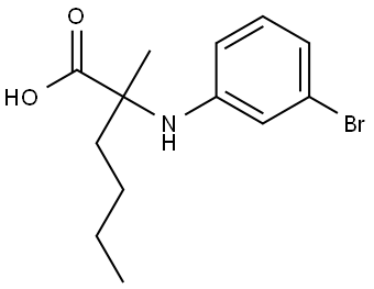 2-((3-bromophenyl)amino)-2-methylhexanoic acid Structure