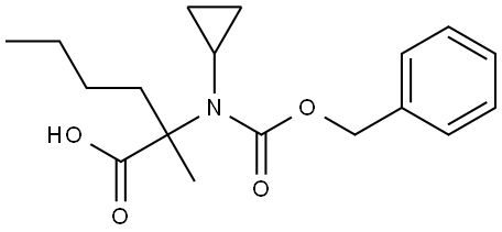 2-(((benzyloxy)carbonyl)(cyclopropyl)amino)-2-methylhexanoic acid Structure