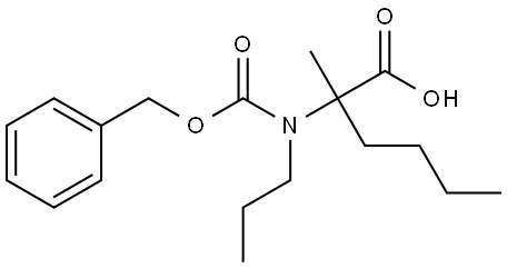 2-(((benzyloxy)carbonyl)(propyl)amino)-2-methylhexanoic acid Structure
