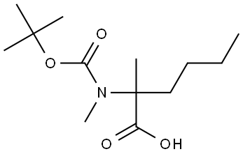 2-(BOC-(甲基)氨基)-2-甲基己酸,2026571-10-6,结构式
