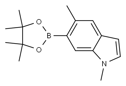 1,5-二甲基-6-(4,4,5,5-四甲基-1,3,2-二氧杂硼烷-2-基)-1H-吲哚 结构式