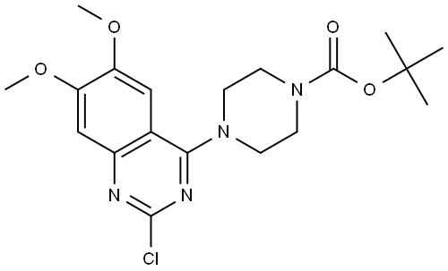 tert-butyl 4-(2-chloro-6,7-dimethoxyquinazolin-4-yl)piperazine-1-carboxylate Structure