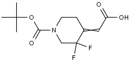2-(1-(tert-butoxycarbonyl)-3,3-difluoropiperidin-4-ylidene)acetic acid Struktur