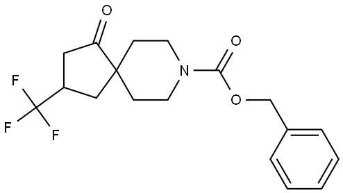 benzyl 1-oxo-3-(trifluoromethyl)-8-azaspiro[4.5]decane-8-carboxylate 结构式