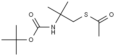 S-(2-((tert-butoxycarbonyl)amino)-2-methylpropyl) ethanethioate Structure