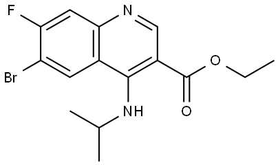ethyl 6-bromo-7-fluoro-4-(isopropylamino)quinoline-3-carboxylate 结构式