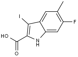 6-Fluoro-3-iodo-5-methyl-1H-indole-2-carboxylic acid Struktur