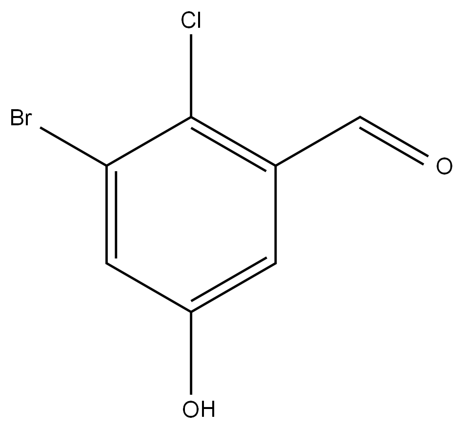 3-Bromo-2-chloro-5-hydroxybenzaldehyde Structure