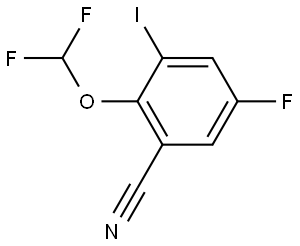 2-(Difluoromethoxy)-5-fluoro-3-iodobenzonitrile Struktur