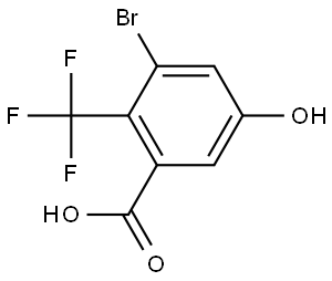 3-Bromo-5-hydroxy-2-(trifluoromethyl)benzoic acid Structure