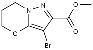 methyl 3-bromo-6,7-dihydro-5H-pyrazolo[5,1-b][1,3]oxazine-2-carboxylate,2090744-33-3,结构式